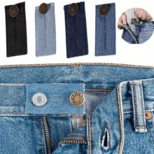 2/4pcs Elastic Waist Extender Buttons, For Jeans, Adjustable Belt Expansion Rings, Seamless Instant Button Extender, For Pants, Knitted Items - Multicolor - View 5
