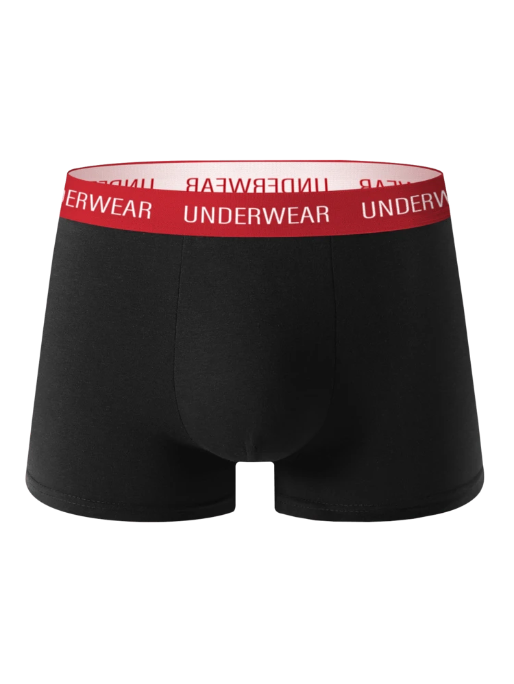 5 Stück/Pack Herren einfarbige Premium Schwarz Boxershorts, bequeme Boxershorts, Lässig Unterwäsche, Große Größen - Verschiedenfarbig - Übersicht 7