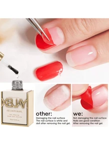 XEIJAYI 1PC 15ml Nail Tips Gel, Peelable Base Gel Removal Base For Nail Practice Beginners, Clear Foundation For Use With UV LED Nail Lamp For New Year Nial Salon