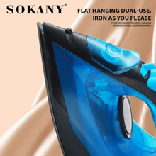 SOKANY SOKANY-11005,Household Electric Iron Handheld Steam Ironer Mini Portable Student Travel Ceramic Base Plate Design Suitable For All Kinds Of Clothes, Constant Temperature Ironing, Non-Damaging Clothes Adjustable Thermostat Control Overheat Safety Protection