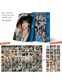 bandai Banpresto 92 Stücke Support Karten, (60 Karten + 32 Aufkleber) doppelseitige LOMO, Grußkarten, Lesezeichen, Feriengescenke, Weihnachtsgeschenke, Weihnachtsgeschenke, Schulanfang, Schulmaterial