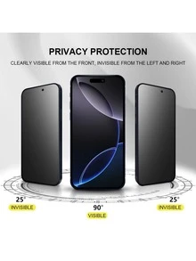 Yezodawee Full Coverage Matte Anti-Peep Anti-Spy 2PCS Privacy Tempered Glass Screen Protector + 2Pcs 3D Camera Lens Protector(2PCS), 4-Piece Set Providing Double Protection, Anti-Fingerprint Compatible With Phone 16ProMax1- To 16/XR/X/XS/7/8