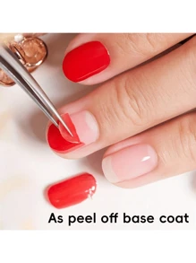XEIJAYI 1PC 15ml Nail Tips Gel, Peelable Base Gel Removal Base For Nail Practice Beginners, Clear Foundation For Use With UV LED Nail Lamp For New Year Nial Salon