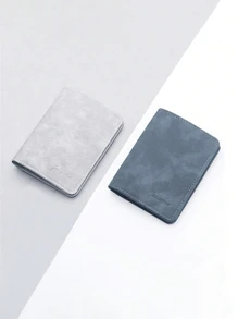 1 قطعة محفظة جلد صناعي رقيقة لحمل البطاقات الائتمانية ، تصميم مُدمج ، طرازٌ بسيط ، محفظة جيب أمامية ، هدية مثالية للرجال لحمل النقود والبطاقات الائتمانية ورخصة القيادة