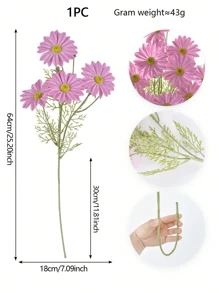 1PC/2PCS/6PCS 25.20Inch Artificial Flower Plants Chrysanthemum Arrangement Wedding Bouquet Decoration Home Kitchen Garden Party Table Flower Center Decoration DIY,Fall Decor,Autumn