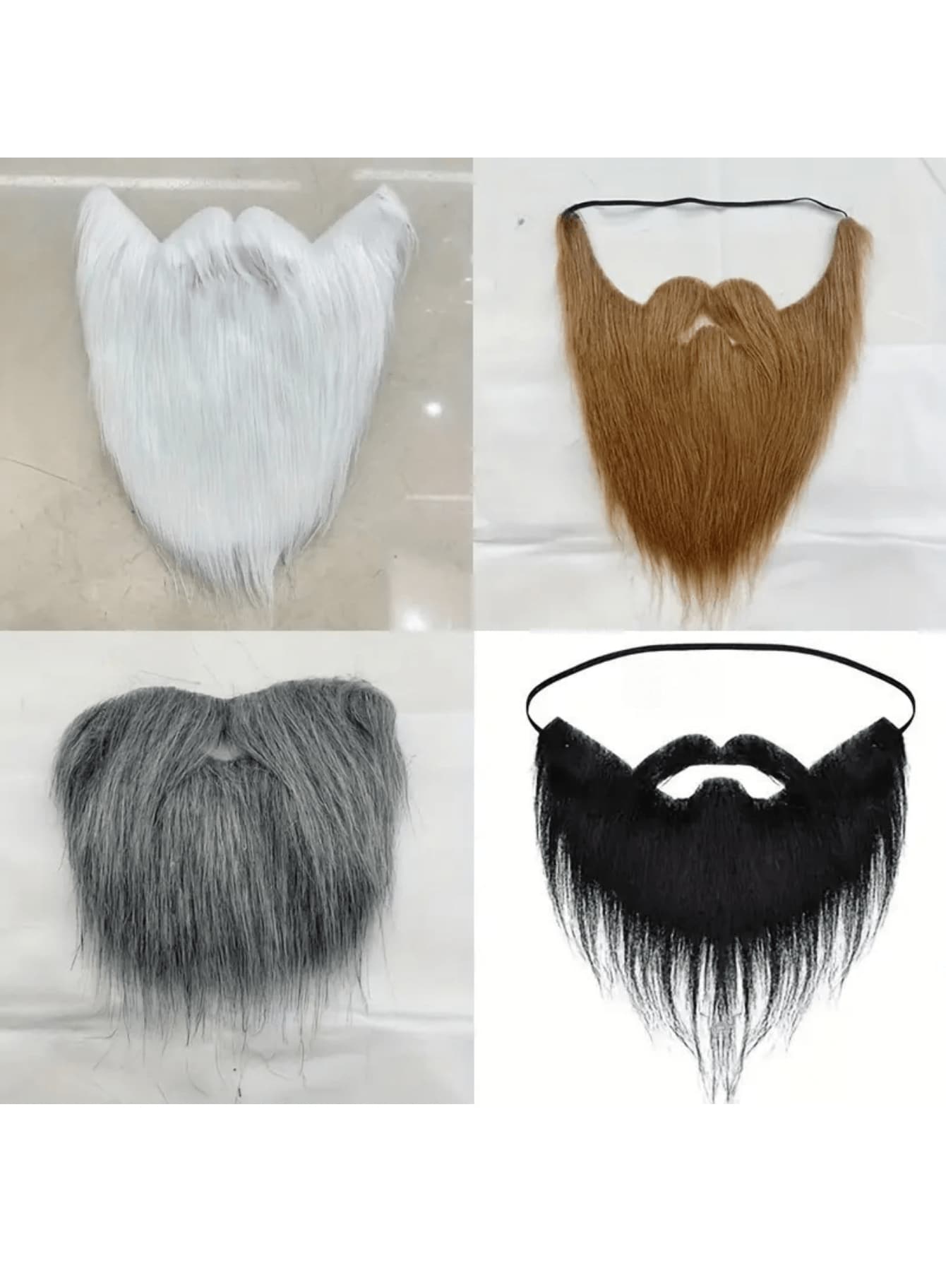 Street-Style Polyester Fake Beard Suit For Costume Parties And Halloween - Santa Long Beard And Party Beard Variety Suit