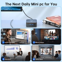 NiPoGi E1 Mini PC Alder Lake N97 (Max 3.6 GHz) 16GB DDR4 512GB SSD, Mini Computer Dual UHD Display 4K @ 60Hz HDTV 2.0+DP 1.4 Desktop PC mit Gigabit Ethernet
