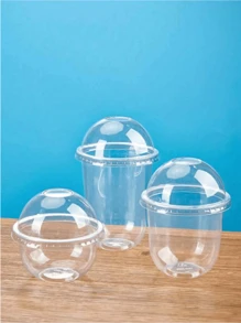 50 pièces/20 pièces/10 pièces/5 pièces Coupes à dessert en plastique transparent en forme de U avec couvercles (couvercles vendus séparément) - Bols résistants à la chaleur pour mousse, gâteaux et friandises en couches - Convient pour les mariages, les anniversaires, les pique-niques, Noël et réunions