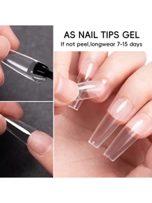 XEIJAYI 1PC 15ml Nail Tips Gel, Peelable Base Gel Removal Base For Nail Practice Beginners, Clear Foundation For Use With UV LED Nail Lamp For New Year Nial Salon