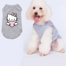 Sanrio 1pc Pet Vest Spring/Summer New Item, Cat Print, Dog Cat Clothes,  Pet Clothing - Grey - View 2