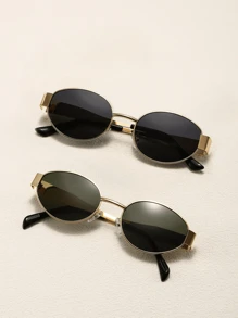 4 pièces / 3 pièces / 2 pièces / 1 pièce Lunettes de mode ovales en métal de style rétro européen et américain, lunettes en forme de diamant, lunettes semi-circulaires, style rétro populaire et polyvalent, convenant aux hommes et aux femmes, pour les vacances, les loisirs, les accessoires de plage, l'utilisation quotidienne et les activités de plein air pour les vacances d'été à la plage, les sorties, les voyages