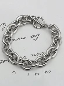1 pieza Pulsera con forma de O de acero inoxidable elegante, apta para uso diario de hombres