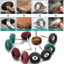 5/10/20pcs Mini Nylon Abrasive Brush With Shank For Polishing & Grinding, Suitable For Buffing And Brushing, Equipped With 3mm Handle Tools