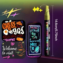 8pcs Colored Liquid Chalk, Suitable For Blackboard, Calendar, Glass, Neon Pen, Washable Window Marking Paint And Painting, Suitable For Wet Wiping Of Cars, Pubs, Mirrors, Chiseling Tips Back To School