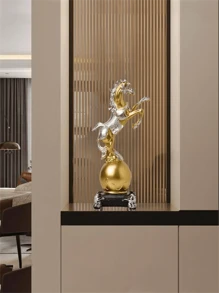 1pc Successful Winged Horse Decoration, Good Luck Housewarming And Opening Ceremony Gift, Elegant And Lively Horse Figurine To Enhance Space Style, Creative Craft Decor Statue For Living Room, Bedroom, Office, TV Stand, Foyer And Entryway, Perfect Christmas And Holiday Gift
