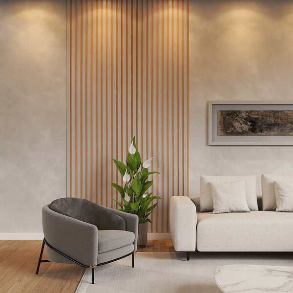 Kit 50 Ripado MDF Revestimento Painel Decorativo Placa 45x11cm