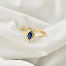 1pc S925 Sterling Silver "Evil Eye" Design Ring With Shiny Zirconia Stone, Elegant Lady's Wedding/Engagement Ring, Quality Jewelry Gift For Loved One - Yellow Gold - View 2