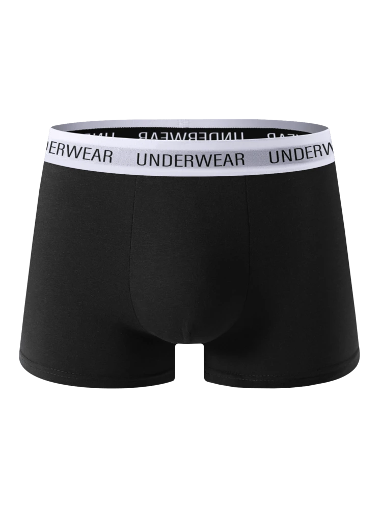 5 Stück/Pack Herren einfarbige Premium Schwarz Boxershorts, bequeme Boxershorts, Lässig Unterwäsche, Große Größen - Verschiedenfarbig - Übersicht 2