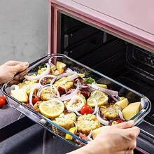 Kit Set With 03 Rectangular Glass Baking Trays For Microwave Oven