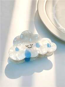 2pcs/1pc Cute Acrylic Asymmetrical Cloud Rainbow Hair Claw For Women Girls Geometric Hair Clip Crab Clamp Hairpin Barrettes Hair Accessories Elegant Claw Clip - Multicolor - View 2