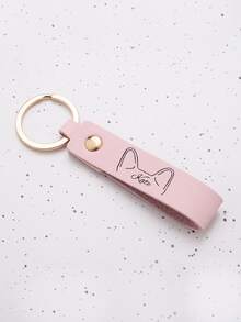 1 Piece Custom Dog Ear Leather Keychain Custom Dog Mom Keychain Custom Dog Ear Pattern And Name Gift For Pet Enthusiasts Pet Commemorative Gift Car Key Bag Leather Decoration Keychain Gift For Family And Friends - Multicolor - View 9