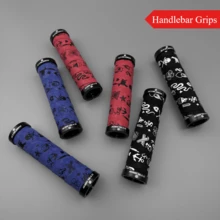 1 对涂鸦设计自行车车把套，防滑减震，轻便，适用于速降山地自行车，户外骑行配件，适合直径 22.2 毫米的车把，自行车车把套
