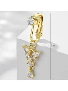 1Pc Fake Belly Ring Butterfly Not Real Piercing Clip On The Navel For Woman Gift
