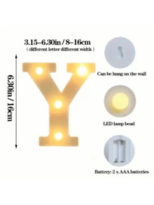 6.3 英寸可定制 LED 字幕灯 - 1 件，壁挂式，电池供电 - 非常适合婚礼、生日、家居装饰 - 白色 - 查看 4