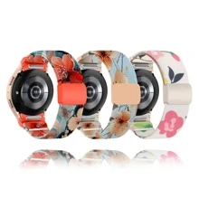 1 paquete Banda elástica de nailon con estampado de flores y hebilla magnética compatible con Galaxy Watch 7 6 5 4 FE de 40 mm y 44 mm / Galaxy Watch 5 Pro / Galaxy Watch 6 4 Classic de 47 mm, 43 mm, 42 mm y 46 mm, banda de nailon con estampado degradado de liberación rápida, regalo para amigos y familia