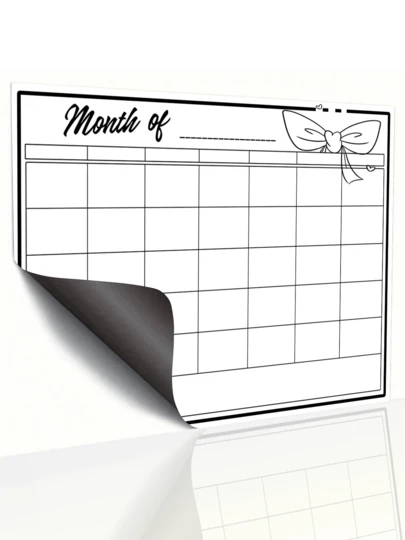 1pc Magnetic Dry Erase Calendar For Fridge, Strong Magnetic Backing, Smooth Dry Erase Surface, No Stains Or Ghosts, Stylish Monthly Planner, Perfect For Kitchen Organization, Meal Planning, Family Planners, Reminders, Notes On Refrigerator, Kitchen Decor
