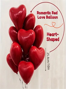 10/30/50/100 Stück 10 Zoll romantische rote große herzförmige Emulsion Luftballons, für Valentinstag, Hochzeiten, Jahrestage, Geburtstage, Junggesellenabschiede, Partydekorationen, Feierlichkeiten