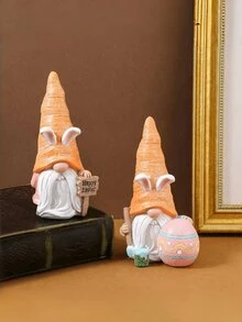 1pc Creative Easter Egg Rabbit Ornament, Resin Craft Tabletop Bunny Ear Dwarf Decor - Easter Egg Bunny Ornaments - View 5