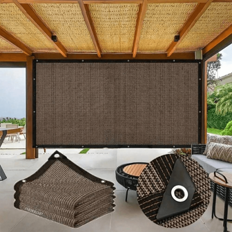 Dit uv-bestendige schaduwnet met ringen is verkrijgbaar in 7 maten, duurzaam, scheurvast en eenvoudig te installeren op balkons, terrassen en zwembaden. Het biedt uitstekende bescherming tegen de zon, schaduw en privacy.