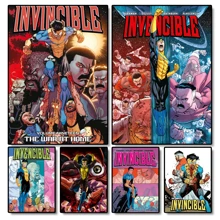 1 pièce Affiches d'art mural sans cadre, Pop Art Deco Invincible Comic War Canvas Poster, Impression d'art mural sans cadre pour la maison, le bureau, le salon, la salle de classe - Œuvre d'art d'intérieur, décoration saisonnière, idée de cadeau facultative