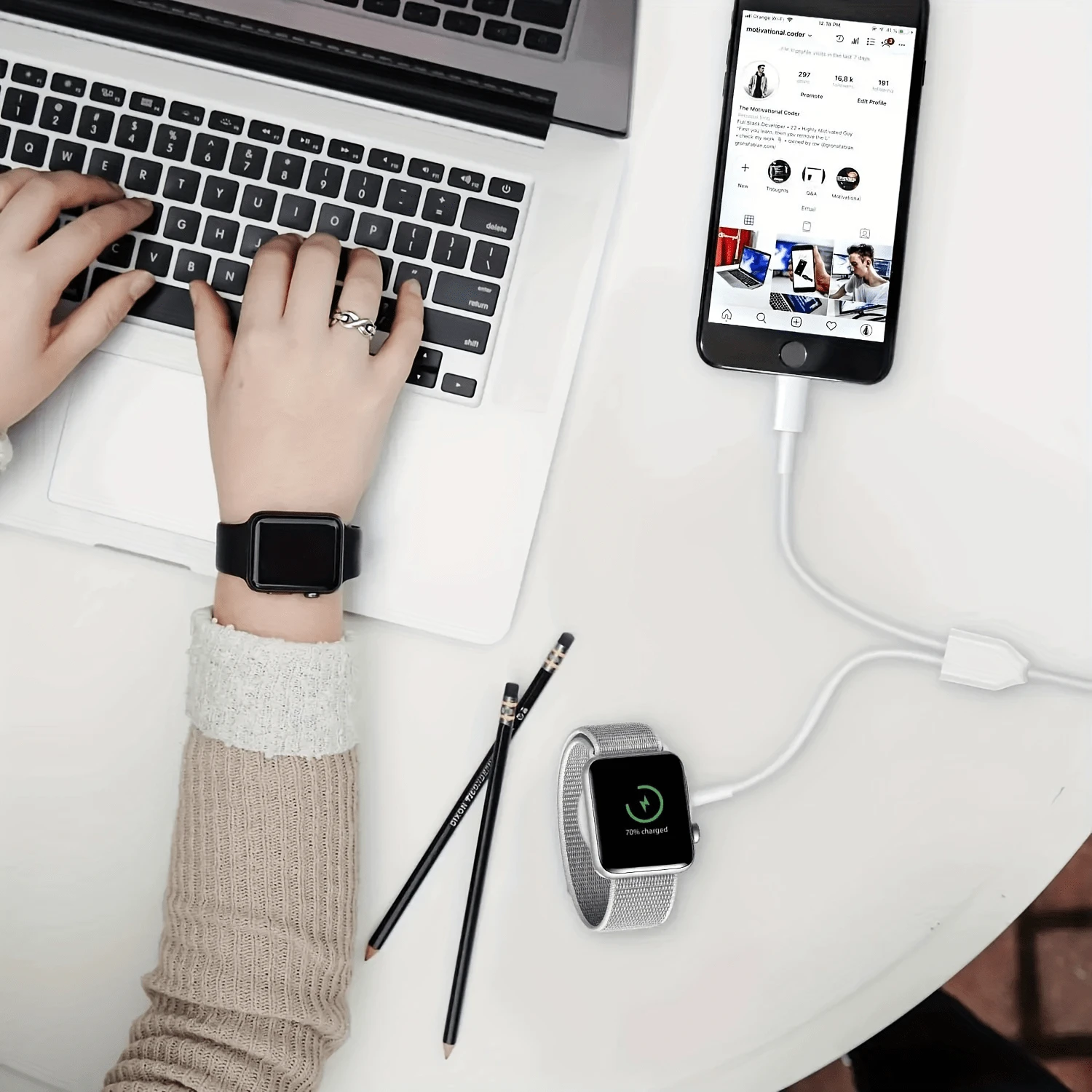 Magnetic Charging Cable Compatible With Apple Watch Charger,USB Type C Charger Compatible With Iphone15 And Android Phone[USB C & USB A] Wireless Charger Coaxial Cables Compatible With Watch Series Ultra2/Ultra/8/7/6/SE/SE2/5/4/3/2