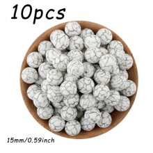 10 pezzi/20 pezzi, assortimento di perline, perline in silicone da 15 mm, perline in silicone stampate, perline decorative, adatte per braccialetti fai-da-te, penne con perline, ciondoli per portachiavi, ecc.