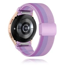 1 paquete Banda elástica de nailon con estampado de flores y hebilla magnética compatible con Galaxy Watch 7 6 5 4 FE de 40 mm y 44 mm / Galaxy Watch 5 Pro / Galaxy Watch 6 4 Classic de 47 mm, 43 mm, 42 mm y 46 mm, banda de nailon con estampado degradado de liberación rápida, regalo para amigos y familia