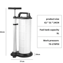 9L Oil Fluid Extractor Changer For Car Fluids Vacuum Evacuation Manual Pump Engine Oil Brake Fluid Extractor Removal Transfer Vacuum Suction Hand Pump - White - View 5