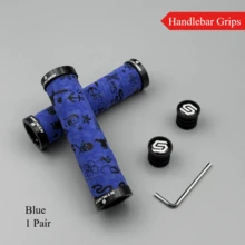 1 对涂鸦设计自行车车把套，防滑减震，轻便，适用于速降山地自行车，户外骑行配件，适合直径 22.2 毫米的车把，自行车车把套