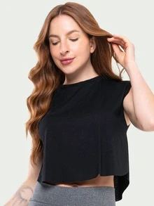 Women's Fitness Gym Cropped Tank Top Kit 2 - 黑色 - 查看 3