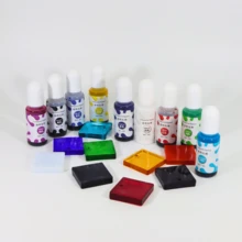 Epoxy Resin Pigment - 9 Colors Transparent Resin Colorant, Highly Concentrated Resin Dye For DIY Jewelry Making, AB Resin Coloring - 10ml - Clear - View 6