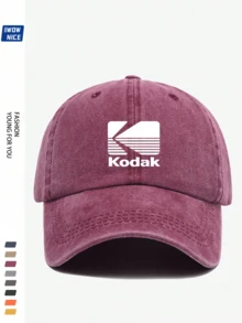 复古90年代电影标志印花棒球帽，纯色，简约设计，多种颜色可选，黑色卡车司机帽，可调节尺寸，户外摄影遮阳帽，青少年高尔夫球帽，休闲、娱乐、徒步、摄影、生日、节日、夏季、海滩、假日等场合的理想礼物 - B - 查看 15