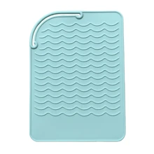 Almohadilla de silicona portátil resistente al calor, aislante de plancha y tenacillas, almohadilla antideslizante y resistente al calor, herramienta de peinado para tocador de viaje, estuche de viaje para herramientas de peluquería - Almohadilla resistente al calor, almohadilla de plancha y funda para tenacillas