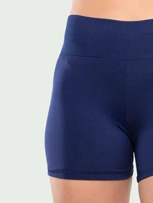 Kit 2 Short High Waist Fitness Shorts For Women Gym - Navy Blue - View 5