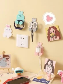 5pcs/10pcs Self-Adhesive Wall Hooks, Key Hooks, Clothes Hangers, Towel Hooks - Simple Design For Bathroom, Bedroom Entrance, Home Decor, Practical Hooks - Easy To Stick And Use (Random Colors) - Multicolor - View 9