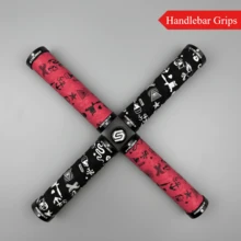 1 对涂鸦设计自行车车把套，防滑减震，轻便，适用于速降山地自行车，户外骑行配件，适合直径 22.2 毫米的车把，自行车车把套