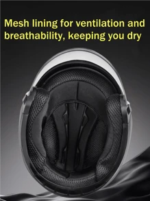 AD Kask motocyklowy HD z podwójną soczewką przeciwmgielną, otwarty, certyfikowany przez Seasons DOT, kask ochronny do jazdy, rozmiar uniwersalny