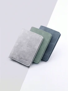 1 قطعة محفظة جلد صناعي رقيقة لحمل البطاقات الائتمانية ، تصميم مُدمج ، طرازٌ بسيط ، محفظة جيب أمامية ، هدية مثالية للرجال لحمل النقود والبطاقات الائتمانية ورخصة القيادة