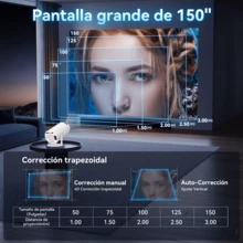 Mini Proyector Hy300 Pro 4k Android Wifi Led 1080p 10000 Lm - Blanco - Ver 5