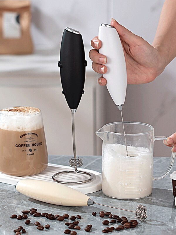 Elektrischer Milchschäumer, kabelloser Haushalt, kleiner Milchschäumerdeckel, Rührer, Kaffeeschäumer, Handrührer